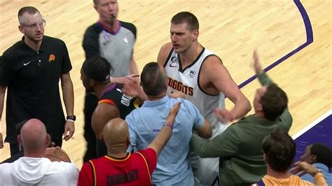 Nikola Jokic jokingly tosses basketball to Suns owner Ishbia